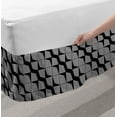 thumbnail image 2 of Abstract Bed Skirt, Continuous Optical Illusion Inspired Monochrome Pattern Geometrical Motif, Elastic Bedskirt Dust Ruffle Wrap Around for Bedding Decor, 4 Sizes, Charcoal Grey White, by Ambesonne, 2 of 2