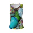 thumbnail image 4 of Xecao Easter Egg1 print women's scoop neck, loose-fit workout tank tops for the gym., 4 of 9