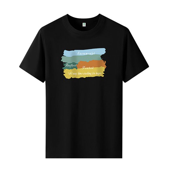 Sngxgn Men's Shirts Short Sleeve Casual Basic Summer Solid T Shirts(Black,XXXXL)