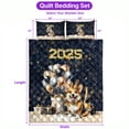 thumbnail image 5 of Happy New Year Corgi Welcome 2025 Balloon Firework Party Quilt Bedding Set Welsh Corgi Dog Lover Gifts Idea 1 Blanket Bed Cover 2 Pillowcases - 01014, 5 of 5