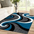 thumbnail image 4 of Luxe Weavers Turquoise Swirls Modern Abstract Area Rug 4x5, 4 of 9