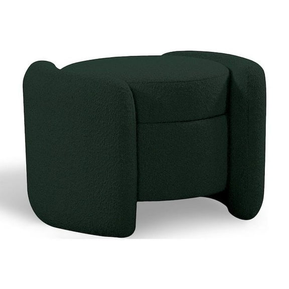 Meridian Furniture Horizon Green Boucle Fabric Ottoman