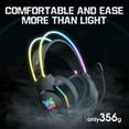 thumbnail image 4 of Gaming Headset for PS4 Xbox One Nintendo Switch, over-Ear Headphones with Noise Cancelling Microphone and Breathable Ear Pads, Bass Surround Sound & Glowing LED Light, Game Headset for Laptop PC, 4 of 10