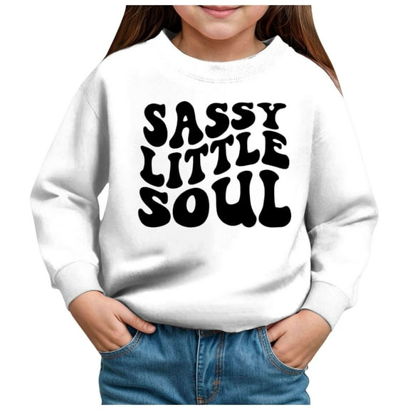 Zshosam Graphic Sweatshirts for Teen Girls Boys Girls Crewneck Sweatshirts Toddler Baby Sweatshirt Soft Long Sleeve Active Pullover Tshirts,White 2 Years