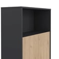 thumbnail image 3 of Tvilum Sign 3-Shelf Adjustable Home Office Bookcase with 2 Doors for Adults, Matte Grey/Jackson Hickory, 3 of 15