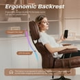 thumbnail image 4 of Toject Ergonomic Office Chair, High Back Comfy Home Office Chair with Lumbar Support, Mid-Century Modern Computer Executive Desk Chair with Thickened Cushions (Suede Leather, Dark Brown), 4 of 8