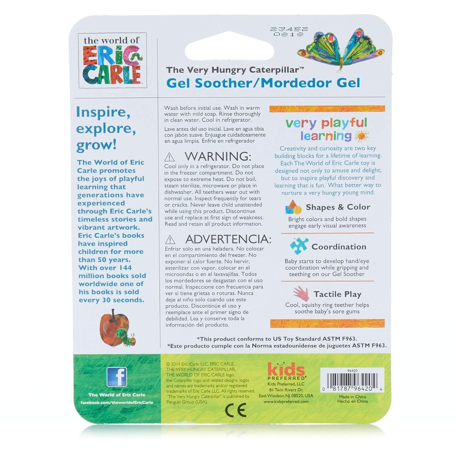 World of Eric Carle The Very Hungry Caterpillar Board Book, Rollout Activity Stuffed Plush Toy, Gel Soother, and Gift Book Bag (Educational Gift Set Touch and Feel Crinkle Toys for Little One)