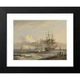 thumbnail image 2 of Thomas Luny 18x14 Black Modern Framed Museum Art Print Titled - A British ’74’ Unfurling its Sails as it Prepares to Leave the Anchorage with a Frigate and Various Coastal Craft Beyond (1828, 2 of 5