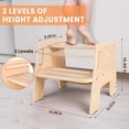thumbnail image 3 of Step Stool, taburete Woodure de 2 escalones con altura regulable para niños pequeños, 3 of 6