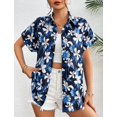 thumbnail image 4 of Zeagoo Women's Hawaiian Button Down Shirts Casual Short Sleeve Floral Tropical Print Summer Blouse Tunic Top, 4 of 7