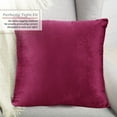 thumbnail image 2 of Nestl Velvet Throw Pillow Covers Solid Square Soft Decorative Pillow Cover for Sofa, 18" x 18", Magenta, Pack of 2, 2 of 8