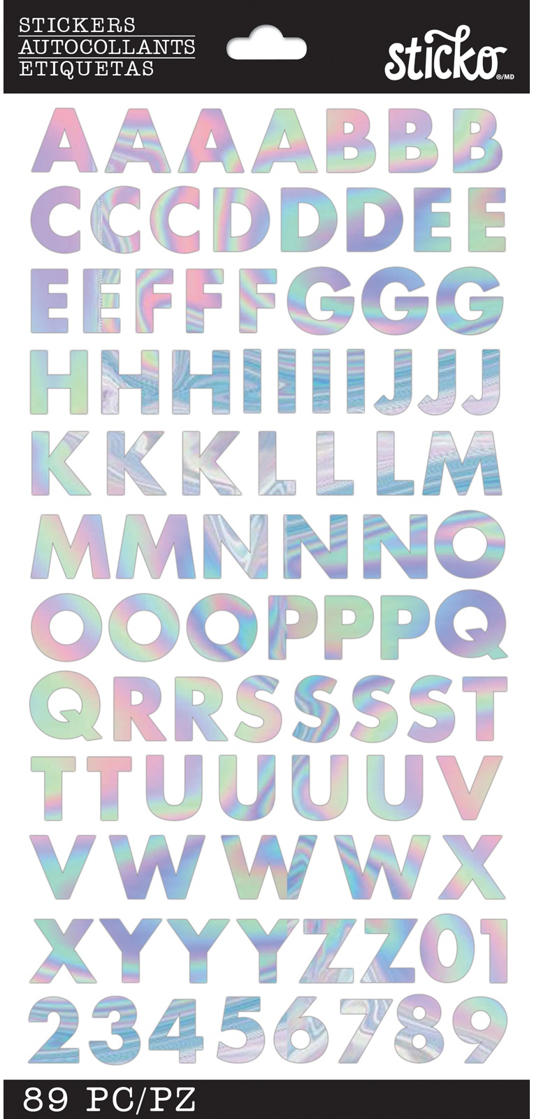 Sticko Small Alphabet StickersIridescent Futura
