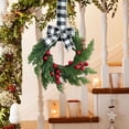 thumbnail image 6 of Christmas Wreaths for Front Door Mini Artificial Christmas Wreath Pine Greenery Small Hanging Wreath With Berry Accent for Shelf Home Window Door DIY Xmas Holiday Party Decor 1Pcs, 6 of 6