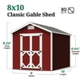 thumbnail image 3 of Little Cottage Co. 8x10 Classic Gable Shed, Outdoor Wood Storage Shed Do-It-Yourself Precut Kit, 3 of 13