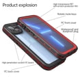 thumbnail image 6 of Feishell for iPhone 13 Waterproof Case Built-in Screen Protector Clear Water Proof Shockproof Dustproof Snowproof Full Body Rugged Transparent Underwater Phone Case,Red, 6 of 10