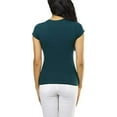 thumbnail image 2 of ToBeInStyle Women's Slim Fit Scoop Neck Short Sleeve Longline Tee, 2 of 4