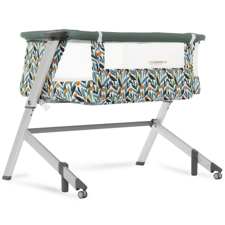 Dream On Me Skylar Bassinet and Bedside Sleeper in Mellow Yellow, Lightweight and Portable Baby Bassinet