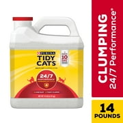 Angle View: Purina Tidy Cats Clumping Cat Litter, 24/7 Performance Multi Cat Litter, 14 lb. Jug