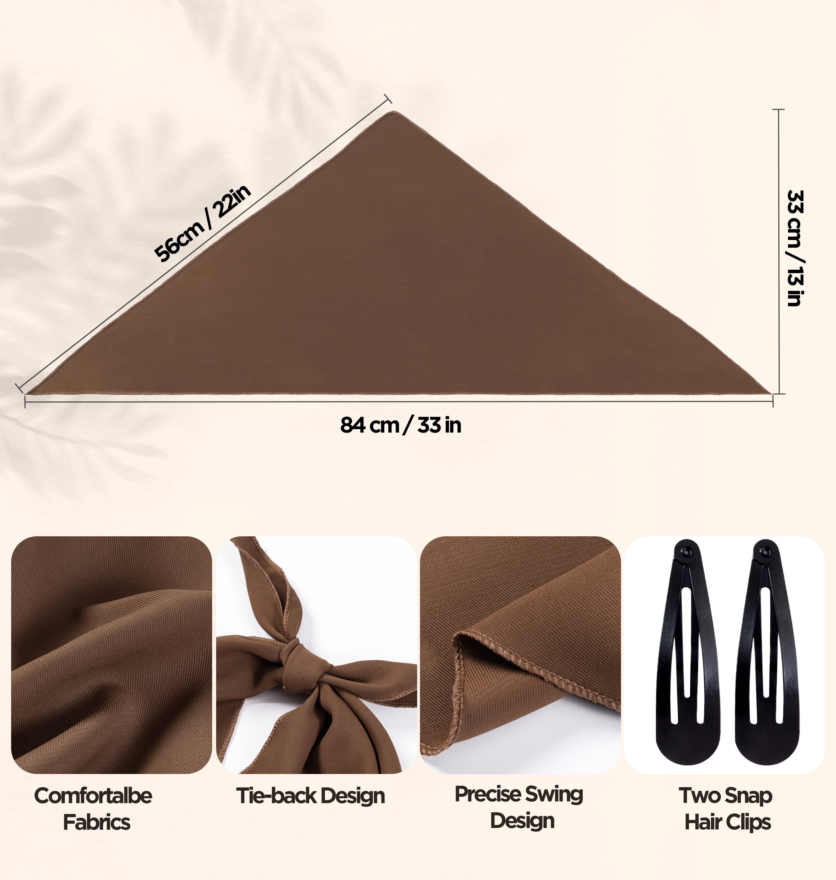 HBlife 4 Pack Hair Bandanas Tie-Back Triangle Boho Head  display picture 1