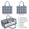 thumbnail image 2 of Large Capacity Tote Bag,Navy White Plaid Checkered Pattern Handbag Fashion Luxury Tote Bag,15.7"x13"x 5.1" Inches,Laptop Compatible, 2 of 6