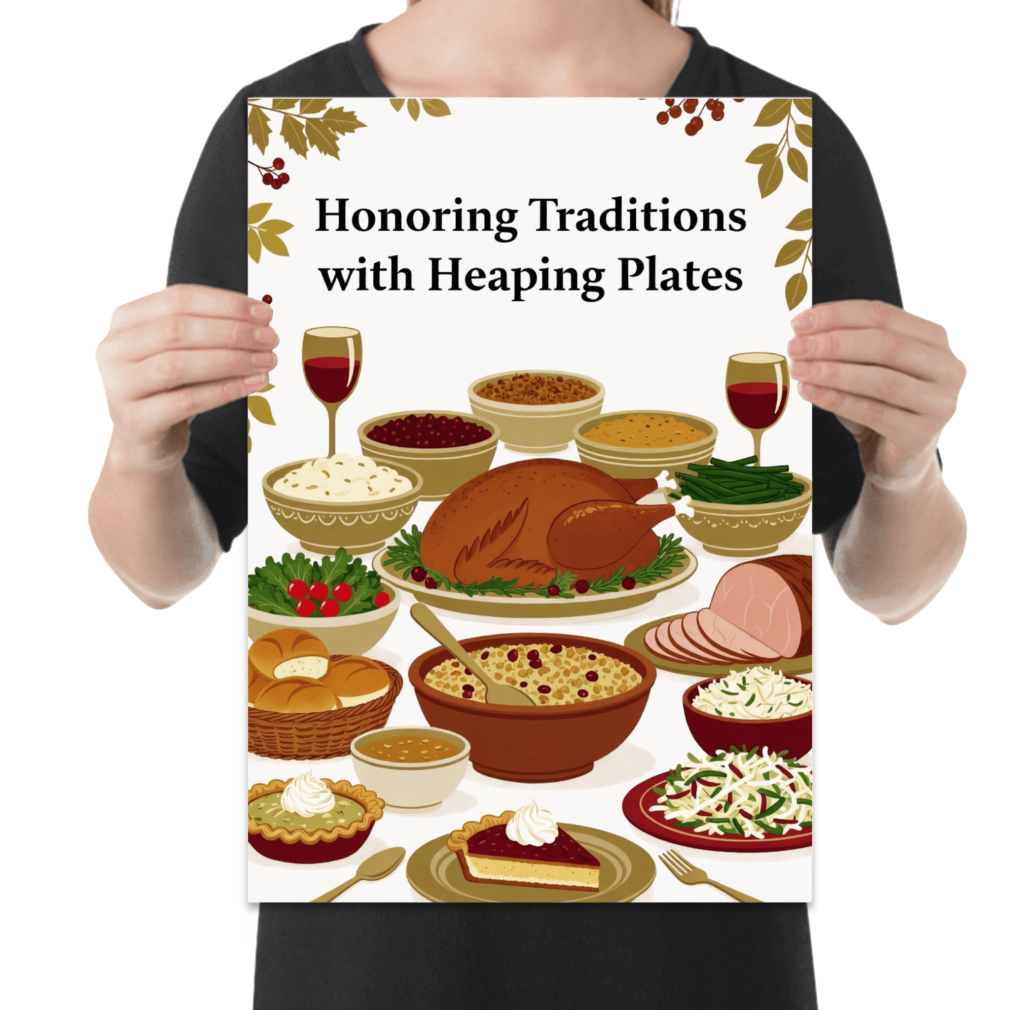 Honoring Traditions with Heaping Plates - Family Feast Decor - 13x19 Poster Print