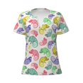 thumbnail image 3 of Naloa Cute Chameleons Print T-Shirts Short Sleeve V Neck Tees for Women Fashion Tops Trendy Lightweight Soft Casual Summer Outfits Clothes, 3 of 5
