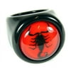 R0011-6 Ring Black Scorpion Black Ring Red Background Size 6