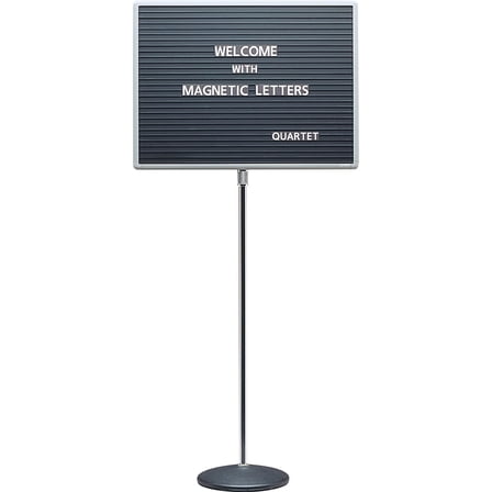 Quartet 7920M Quartet Adjustable Single-Pedestal Magnetic Letter Board, 20 x 16, BLK/GY Frame,Black CA3