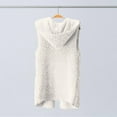 thumbnail image 4 of Baqcunre Fuzzy Coat, Women's Hooded Plush Sleeveless Vest Coat Top 1Pc Top Beige L, 4 of 9