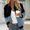 Sky Blue, variant on Women's Autumn And Winter Casual Fashion Printed Zippered Long Sleeved Jacket Coat (3) Casual Dress Jackets for Women Casual Warm Jackets for Women Winter Coats for Women Fashion Dress And Jacket for