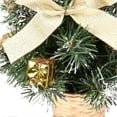 thumbnail image 3 of Pequeño árbol de Navidad dorado, pino artificial de mesa de 38 cm con adornos iluminados LED., 3 of 5