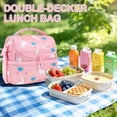 thumbnail image 7 of GYEUKHAM Kids Double Decker Cooler Insulated Lunch Bag Large Tote for Boys, Girls, Men, Women, With Adjustable Strap,Pink-Unicorn, 7 of 7