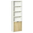 thumbnail image 1 of HOMCOM 4-Tier Open Bookshelf Home Office Bookcase with Door for Living Room, 1 of 10