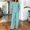 Sky Blue, variant on Women Loose Two Piece Co Ord Outfits, Solid V Neck Three Quarter Sleeve Blouse Elastic Waist Wide Leg Pants Casual Daily Matching Suit (Green,S)