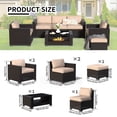 thumbnail image 3 of SHGJ&SOFT 7 Piece Patio Furniture Set, Wicker Outdoor Sectional Sofa with Washable Cushion Covers and Tempered Glass Table, Rattan Conversation Set for Poolside, 3 of 10