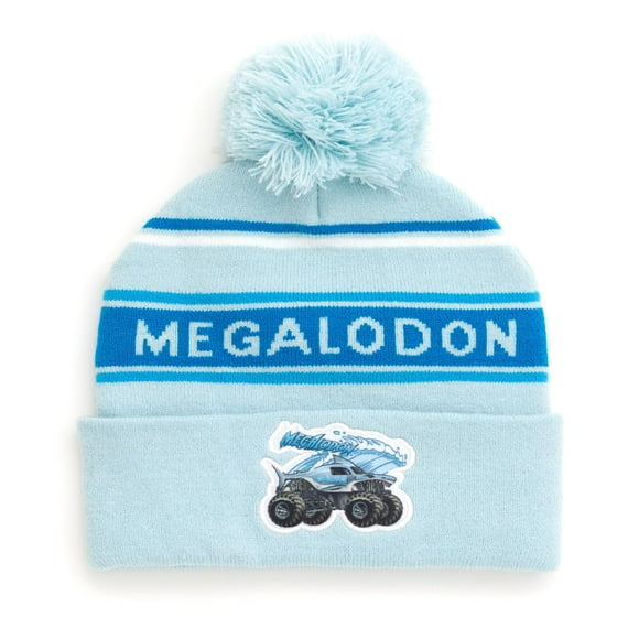 Gorro de invierno Beanie Monster Jam Megalodon azul celeste/blanco