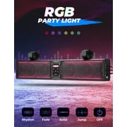 Kemimoto B0117-01801BK 26 RGB ATV UTV Sound Bar Bluetooth Vehicle Speakers
