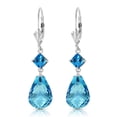 thumbnail image 2 of Galaxy Gold 14K White Gold 11 CTW Natural Blue Topaz Dangle Earrings - December Birthstone - Communication & Serenity - Fine Jewelry for Women, 2 of 3