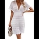 thumbnail image 1 of Vestido de Crochet para Mujer, de Corta y Cuello en V, Ideal para Verano. M, 1 of 10