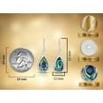 thumbnail image 3 of Elegant Teardrops of Abalone Shell Inlay Sterling Silver Dangle Earrings, 3 of 7