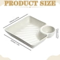thumbnail image 3 of Plastic Serving Trays For Parties Snack Platters Appetizers Cookies French Fries Buffet Entertaining Catering Plates With Dipping Section White 7.2*7.2*1.4 In, 3 of 9