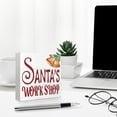 thumbnail image 4 of Zomyto 5"x5" Merry Christmas Sign,Christmas Signs,Santa's Workshop Sign Christmas Winter Wooden Box Sign, 4 of 6