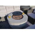 thumbnail image 3 of 7-Piece Patio Grey Wicker Conversation Sofa Set with Fire Pit Table, 3 of 6