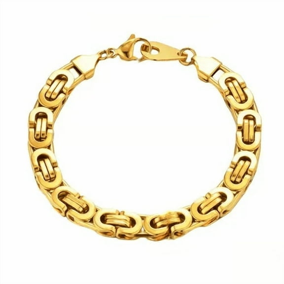 8-14mm Chunky Miami Curb Chain Bracelet for Men, 14K Yellow Gold Cuban Link Chain Wristband Classic Punk Heavy Male Jewelry