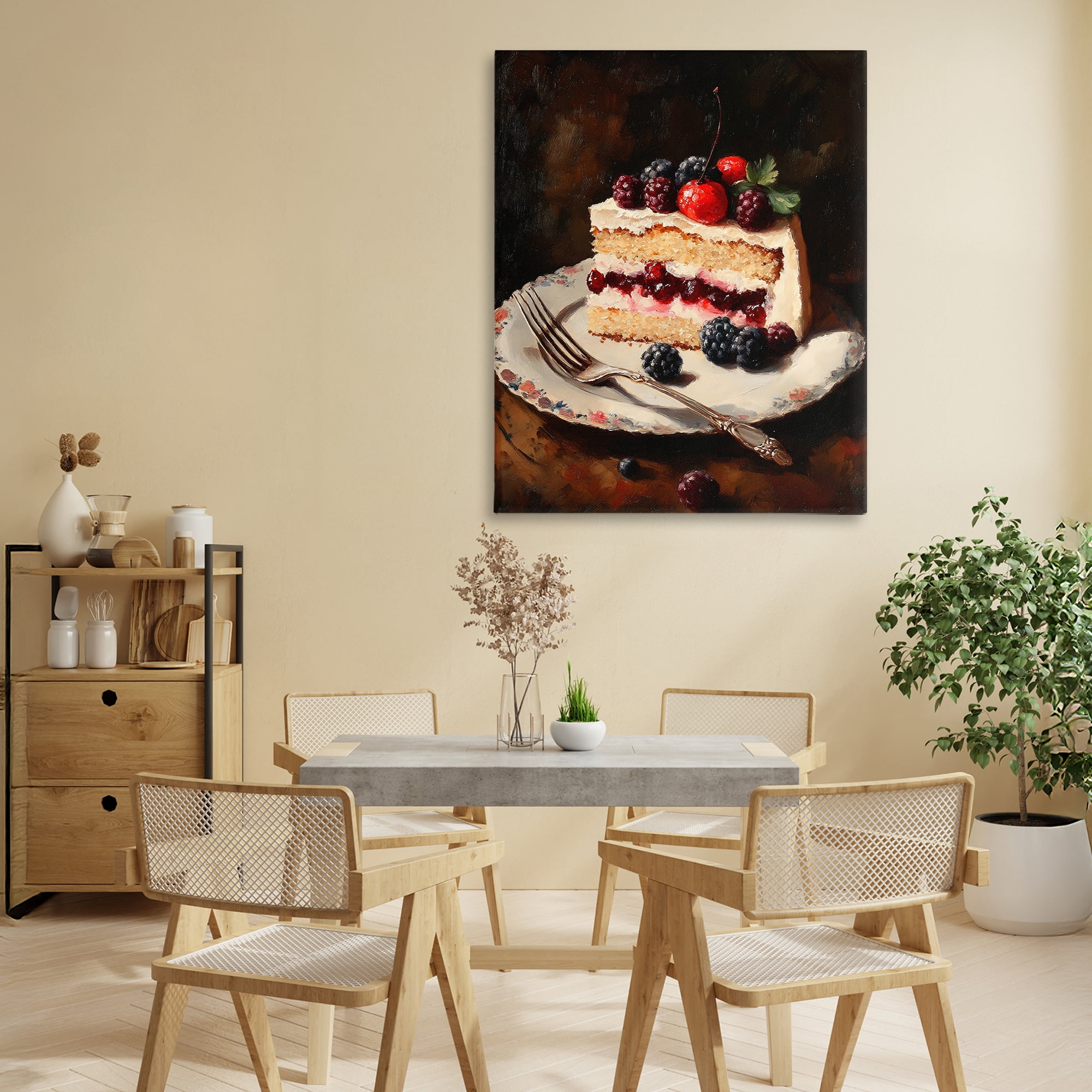 Stupell Industries Berry Topped Cake Slice Canvas Wall Art, design by Franklyn Gregory