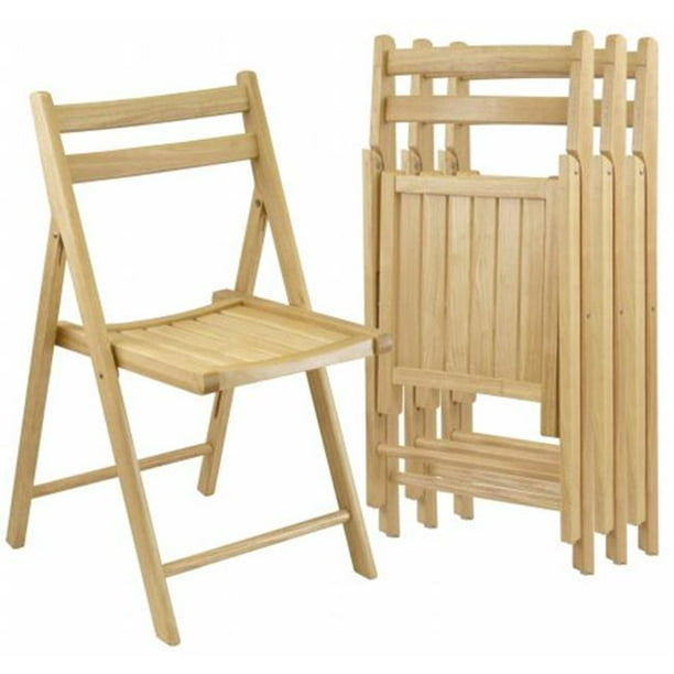 4 Count Beech Wood Folding Chairs - Pack of 4 - Walmart.com - Walmart.com