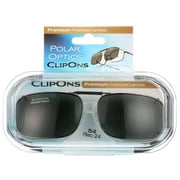 Polar Optics Unisex Rectangle ClipOns Sunglasses Gunmetal