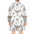 thumbnail image 2 of White Buffalo Skull Flower Geometric Pattern Wearable Oversized Blanket,Wearable Blanket Hoodie for Adults,Cozy Hooded Blankets with Super Pockets,Super Warm Fuzzy Pullover for Women & Men, 2 of 6