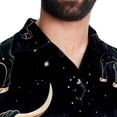 thumbnail image 5 of Taurus Constellation Men's Short Sleeve Button Down Beach Shirts, Casual Printed Summer Unisex Tops, 5 of 6