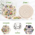 thumbnail image 4 of Cartoon Koala with Flower Plant 6 Pcs Drink Coasters with Holder Absorbent Coasters Woven Coasters for Drinks Table Desk Protection Home Decor, 4 of 7